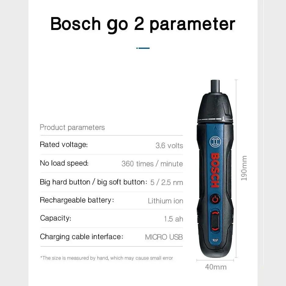 BOSCH- Go 2 Electric Screwdriver 3.6V Multi-function Screwdriver - electrical center b2c