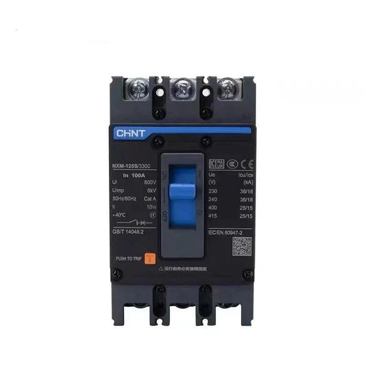 CHINT 10A-630A MCCB NXM Series 3P 4P Molded Case Circuit Breaker EZC100 NSX100 NSX100F EZC100F EZC100H 100A 125A 250A 630A