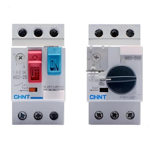 CHINT AC Motor Starter NS2-25 NS2-25X AE11 AU11 220V-390V Protection Thermal Switch General Engine Protector Device Knob Button,motor protector circuit breaker