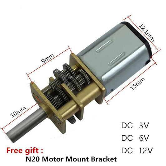 DC 3V/6V/12V N20 Mini Micro Metal Gear Motor with Gearwheel DC Motors 15/30/50/60/100/200/300/500/1000RPM