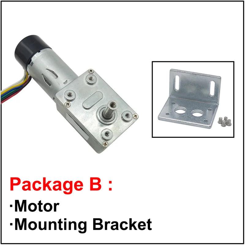 DC Motor With Hall Encoder JGY 370 Encode DC12V Worm Gear Box Motor High Torque 5-200rpm