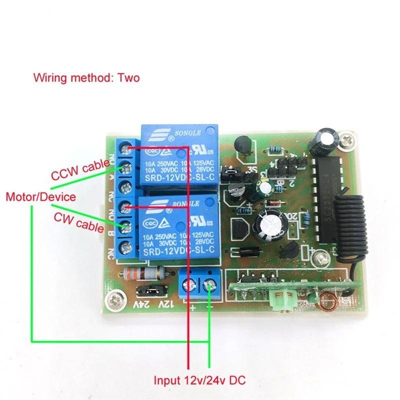 DC Wireless Remote Controller 12V 24V 10A 60W Control Switch Motor Reversed Pause Start Electric Doors Windows Linear Actuator,dc motor controller 12v