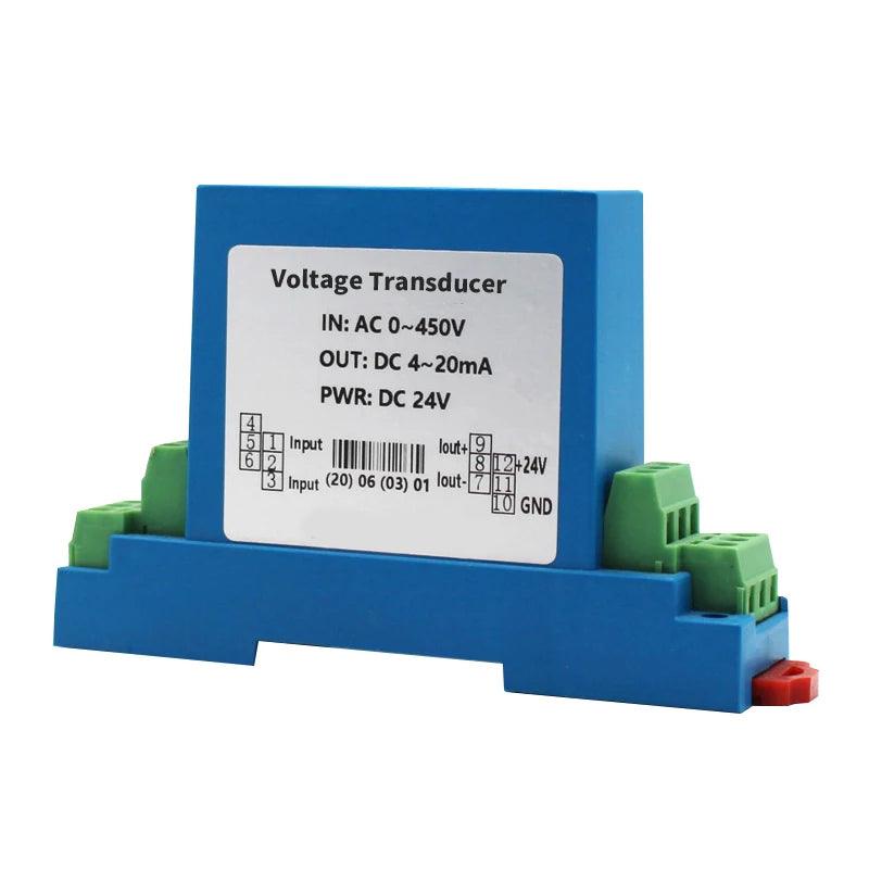 Single Phase AC Voltage Transmitter 0-1500V Voltage Transducer Analog Output 0-5V 4-20mA AC High Voltage Sensor Transducer