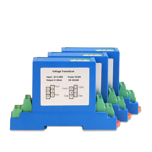 Single Phase AC Voltage Transmitter 0-1500V Voltage Transducer Analog Output 0-5V 4-20mA AC High Voltage Sensor Transducer