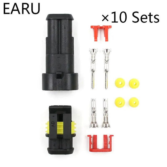 EARU- 10 sets 2 Pin Way Waterproof Atuomotive Electrical Wire Cable Connector - electrical center b2c