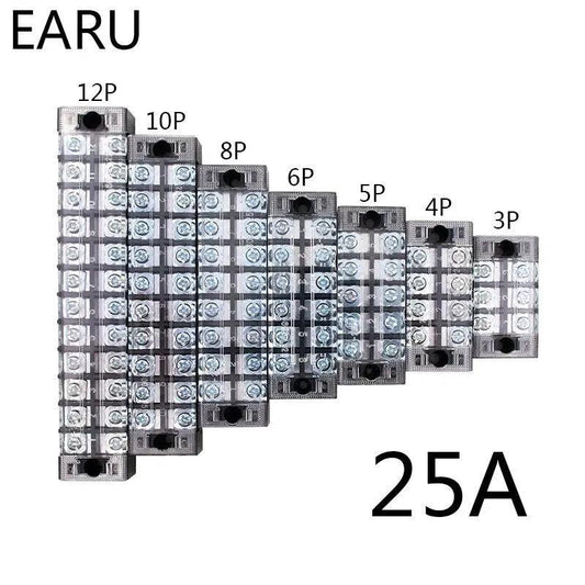 EARU- 1pc 25A 600V Dual Row Barrier Screw TB Series Terminal Block| 3 4 5 6 8 10 12 Positions - electrical center b2c