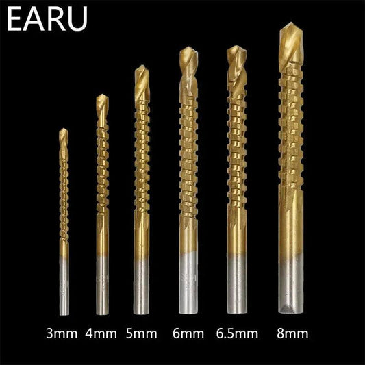 EARU- 3-8mm Titanium Coated HSS Drill Bit 6PCS/LOT - electrical center b2c