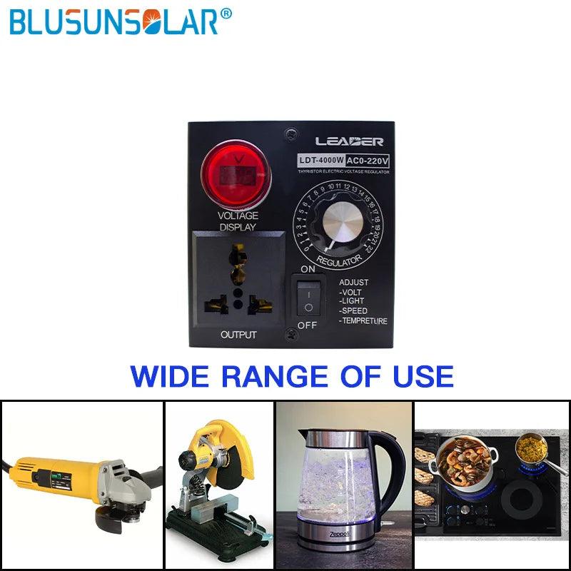 Free Shiping Speed Temperature Light Voltage Adjustable Dimmer AC220V 4000W Compact Variable Voltage Controller Adjust Regulator