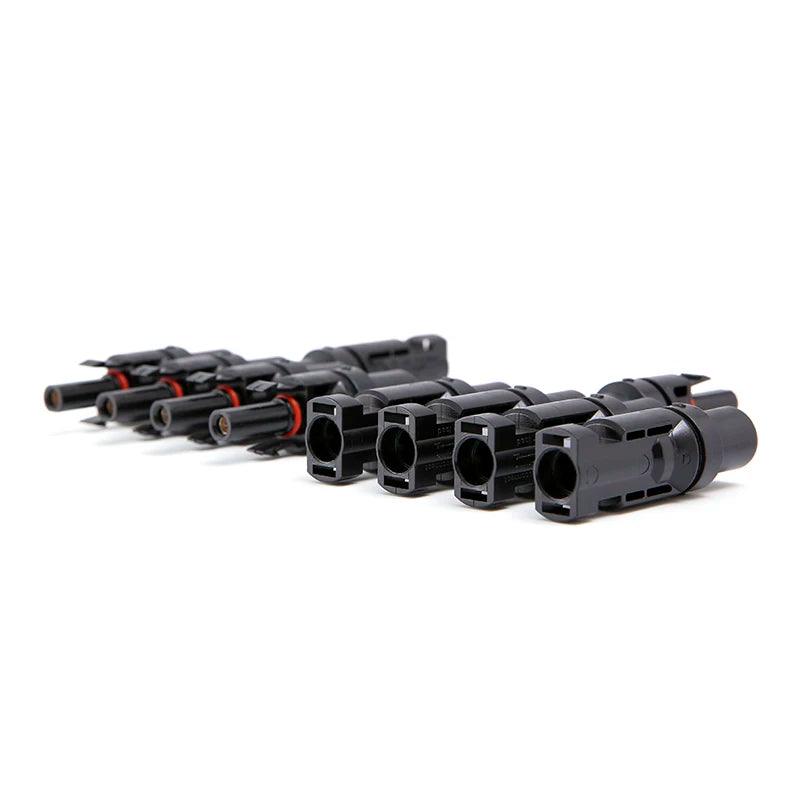 Free shipping 1 Pair x Male Female M/FM 4 to 1 Solar Panel Connector Cable Splitter Adapter PV 4T Branch parallel Connector