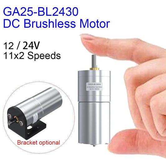 GA25-BL2430 DC Brushless 12V 24V High Torque Low Speed Micro BLDC Motor with Gearbox 12 15 25 35 50 77 130 170 280 600 1300RPM,geared bldc motor
