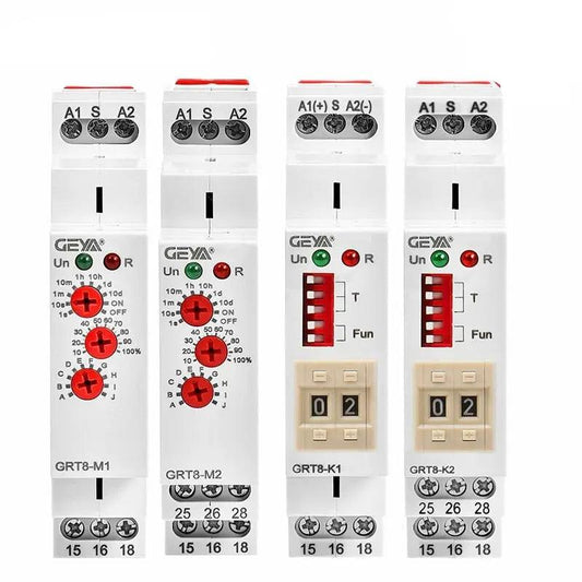 GEYA- GRT8-M GRT8-K Multifunction Timer Relay /12V 24V 48V 110V 220V optional - electrical center b2c,din rail timer relay