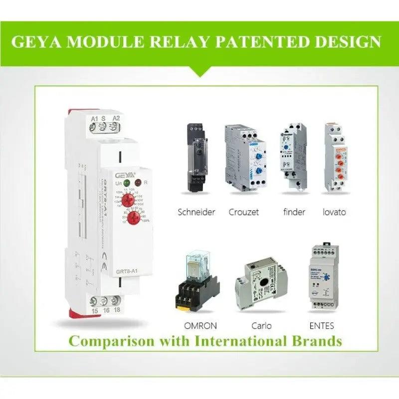 GEYA- GRT8-S Asymmetric Cycle Timer Relay| AC/DC12V-240V optional - electrical center b2c,din rail timer relay