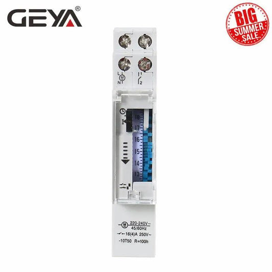 GEYA- TB45 Din Rail Mechanical Timer Switch| 96 times Time Set - electrical center b2c,din rail timer relay