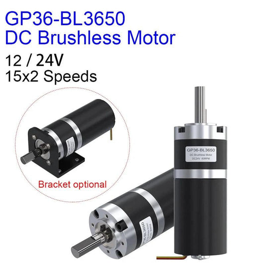 GP36-BL3650 DC Brushless 12V 24V Planetary Gear High Torque Low RPM Micro Gearbox BLDC Motor with reducer 10 80 300 1500 2000RPM,geared bldc motor