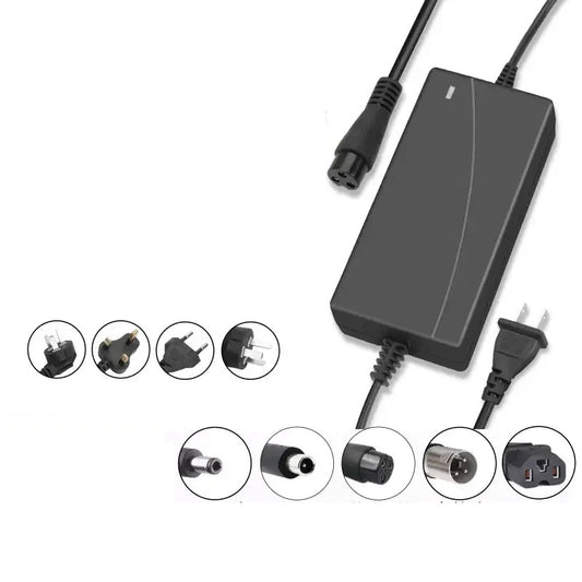 42V 2A charger, 36V hoverboard charger, balance scooter charger, lithium battery charger, electric scooter charger, hoverboard power adapter, 42V 2A power supply, XLR connector charger, aviation plug charger, DC5.5mm charger, US plug hoverboard charger, EU plug balance scooter charger, overcharge protection charger, LED indicator scooter charger