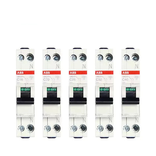 abb sn201l, 1p+n mcb, dual inlet breaker, 2d circuit breaker, abb miniature circuit breaker, c16 mcb, c20 mcb, c40 mcb, household breaker, home air switch, abb electrical, din rail breaker, overload protection switch