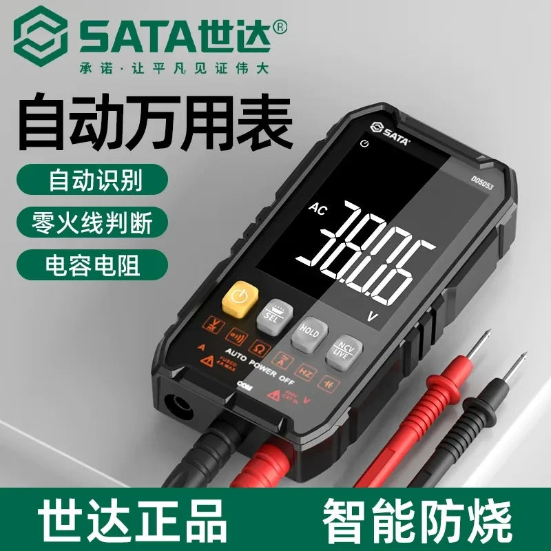 SATA D05053/D05054 Smart Digital Multimeter Auto‑Recognition Anti‑Burn Portable Multimeter