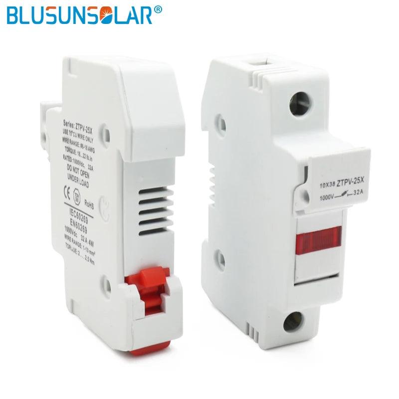 PV Solar 10a 12a 15a 20a 30a Fuse 1000V DC Fusible 10x38 GPV, with LED Fuse Holder for Solar System Protection