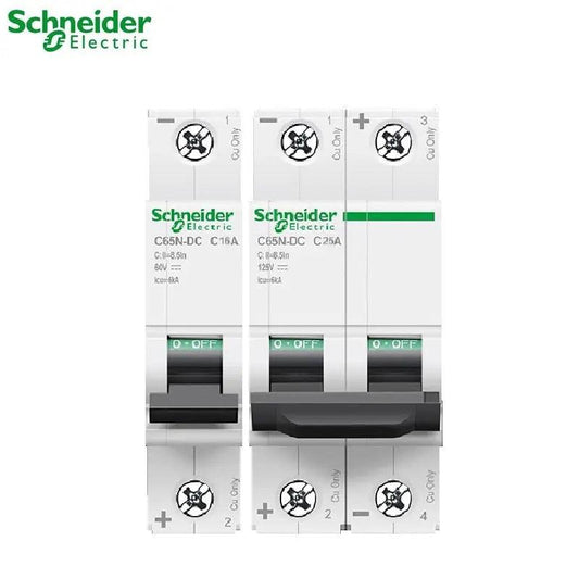 Schneider- DC Mini Circuit Breaker Acti 9 C65N-DC| 1P,2P 1A up to 63A - electrical center b2c