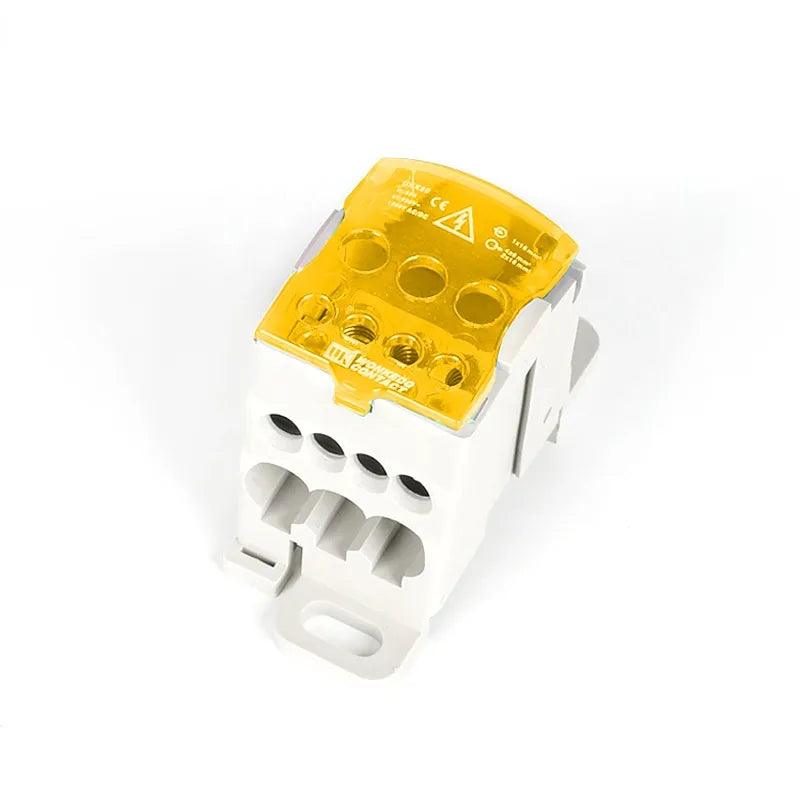 Terminal Block UKK80A Electric Wire Connector 1 in many Out Din Rail distribution Wiring Accessories Blue Yellow Green Red