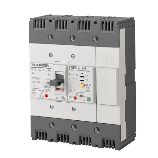 TREF4-250H-4P 3 Phase Rcbo 200A Mccb Earth Fault Protection 30mA~500mA Adjustable,elcb 3 phase,earth leakage circuit breaker price,three phase elcb,3 phase rcbo,type a rcbo