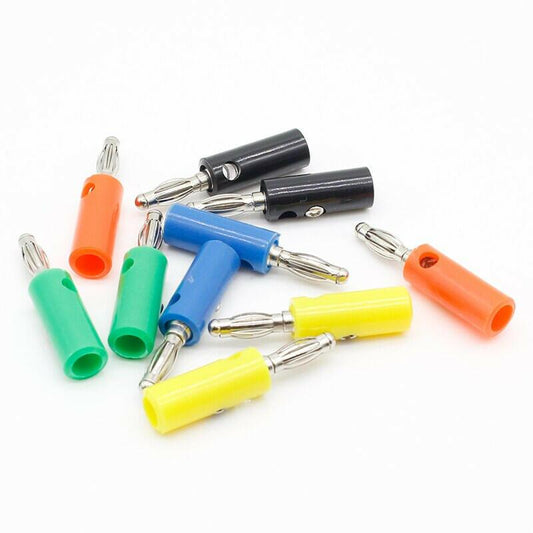 10 X Audio Speaker Screw Banana Gold Plate Plugs Connectors 4mm.lot socket connector banana