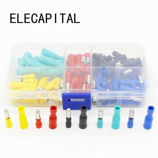 100pcs/set 5 colors 16~14AWG Male Female Bullet Connector Crimp Terminals Wiring.
