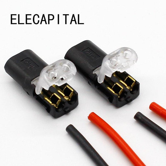 10pcs 2p Spring Connector wire with no welding no screws Quick Connector cable clamp Terminal Block 2 Way Easy Fit for led strip.