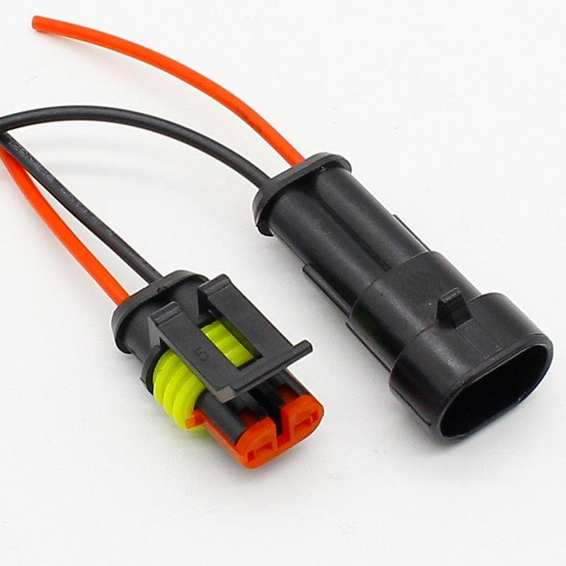 10pcs/lot 2 Pin Way Waterproof Electrical Connector Adapter Plug W/Wire AWG for Car Vehicle Motorcycles.