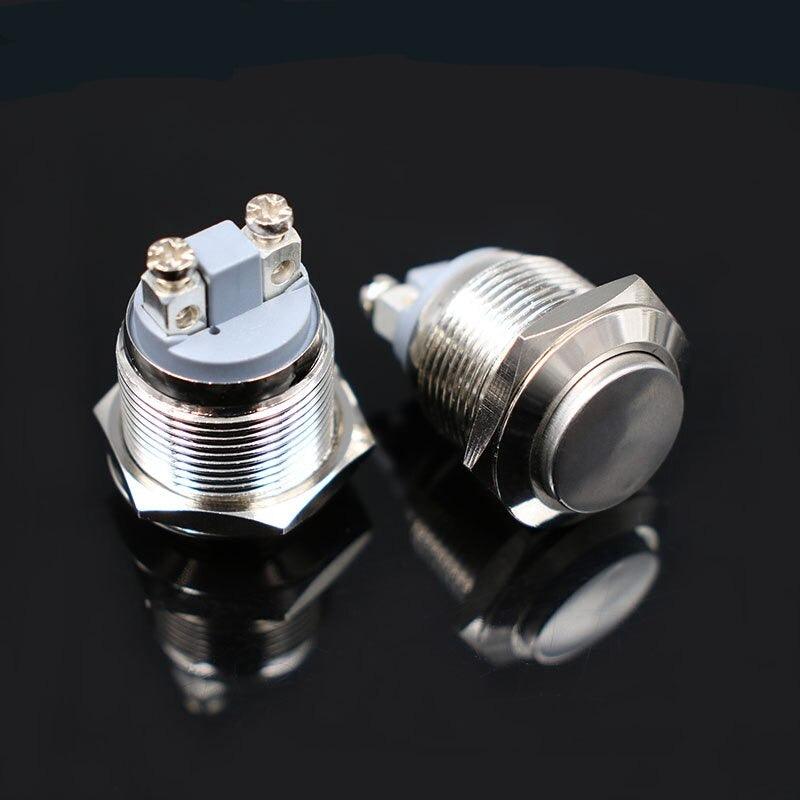 19mm Stainless Steel Push Button Switch Momentary Reset 1NO.