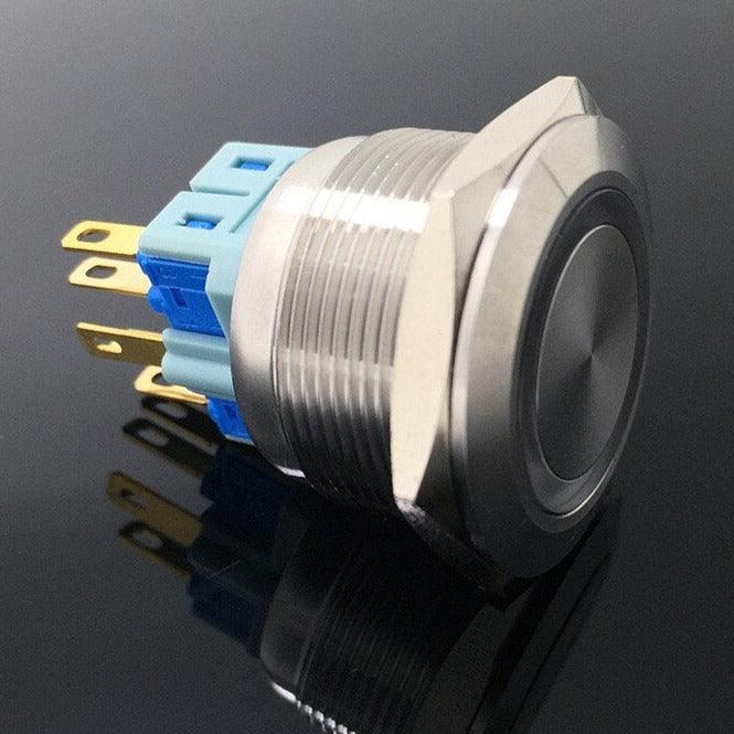 1NO 1NC 25mm Stainless Steel Latching LED Push Button Switch.waterproof latching push button switch