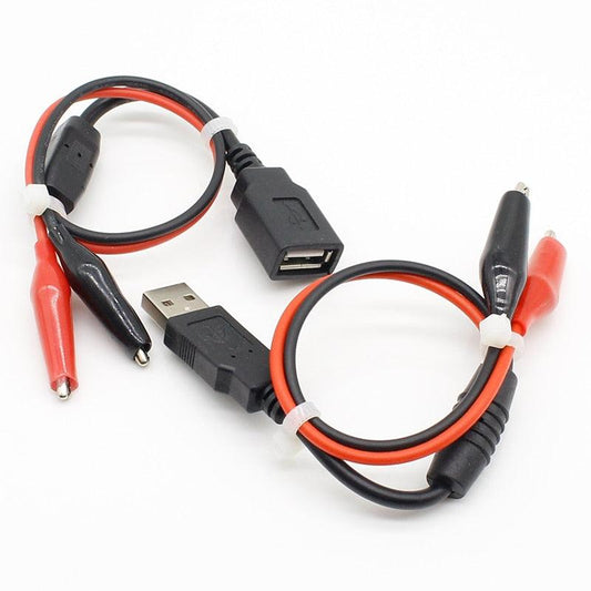 1pair USB Alligator clips Crocodile wire Male/female to USB tester Detector DC Voltage meter ammeter capacity power meter.