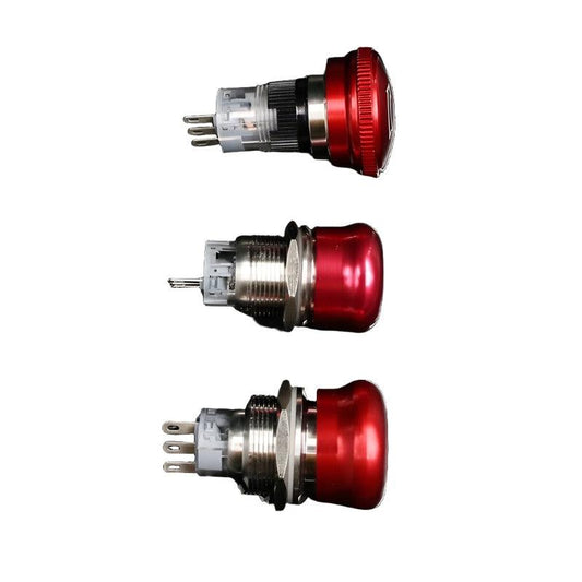 1pc 16mm 19mm 22mm 2NO 2NC Waterproof Metal Latching Emergency STOP Mushroom Push Button.