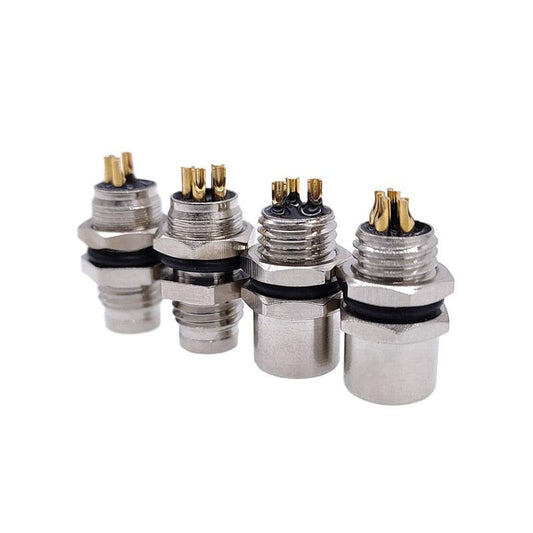 1Pc M8 panel back mount Sensor Connector Flange Socket threaded coupling Male&Female A Type 3 4Pin.