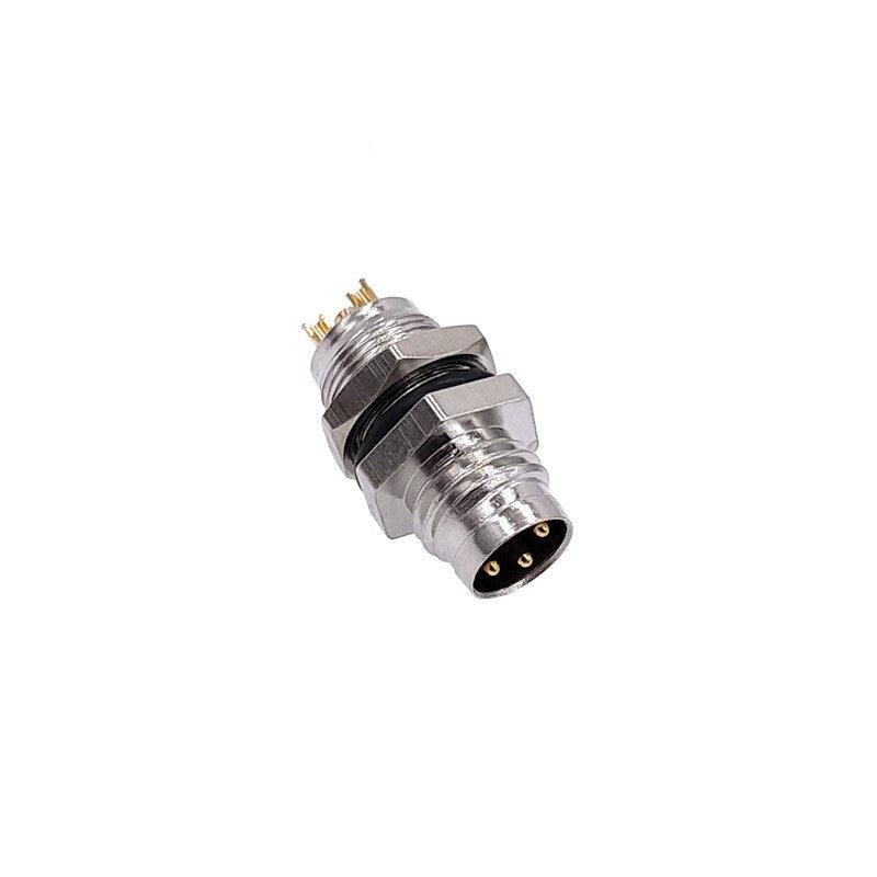 1Pc M8 panel back mount Sensor Connector Flange Socket threaded coupling Male&Female A Type 3 4Pin.