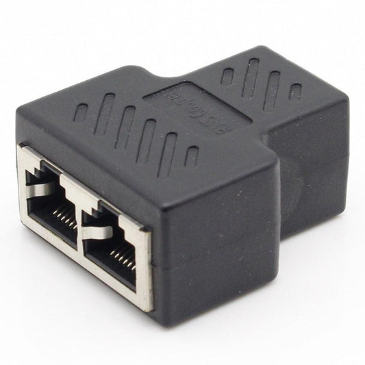 1pcs 1 To 2 Ways RJ45 LAN Ethernet Network Cable Female Splitter Connector Adapter.