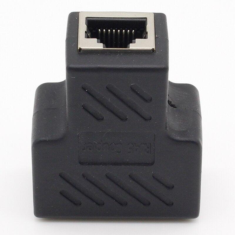 1pcs 1 To 2 Ways RJ45 LAN Ethernet Network Cable Female Splitter Connector Adapter.
