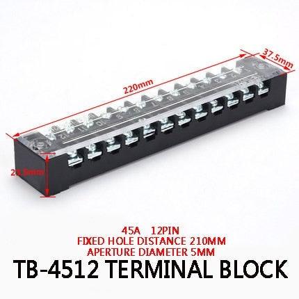 1Pcs Dual Row Barrier Screw Terminal Block Strip Wire Connector 600V 45A 3/4/6/10/12 Positions Optional.
