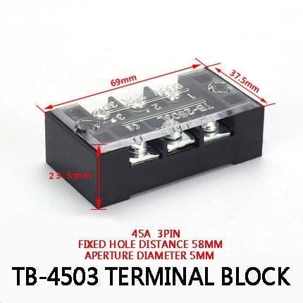 1Pcs Dual Row Barrier Screw Terminal Block Strip Wire Connector 600V 45A 3/4/6/10/12 Positions Optional.