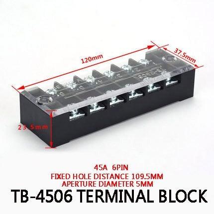 1Pcs Dual Row Barrier Screw Terminal Block Strip Wire Connector 600V 45A 3/4/6/10/12 Positions Optional.