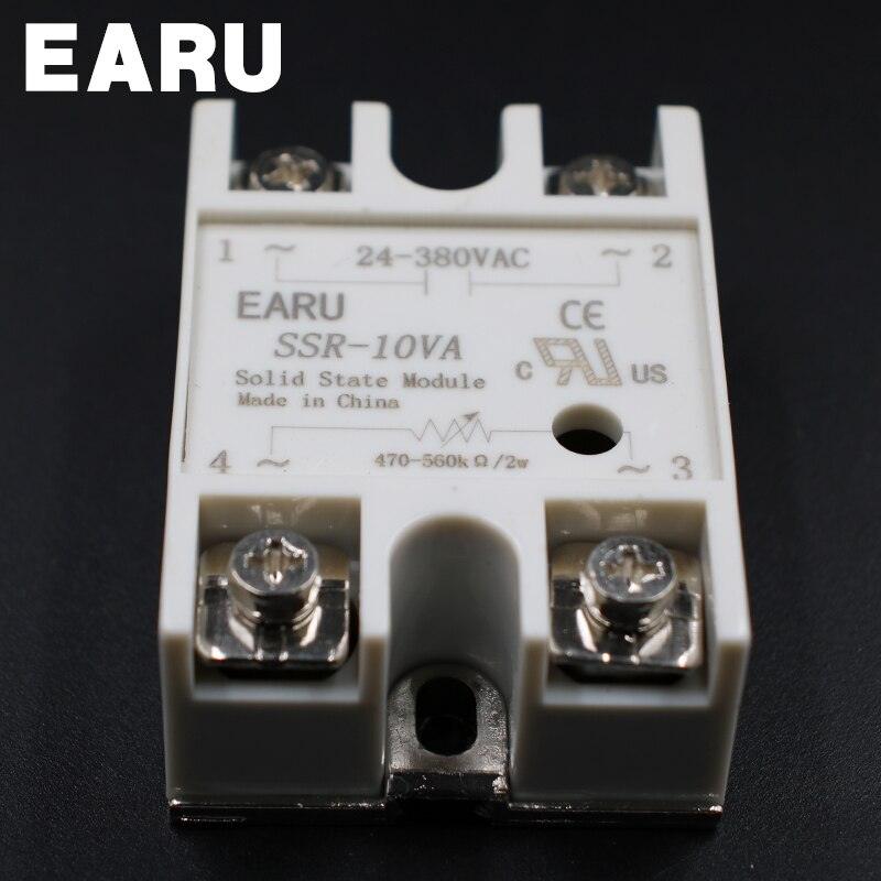 1pcs Solid State Relay Module SSR-10VA 10A 500K ohm TO 24-380V AC SSR 10VA Resistance Regulator.