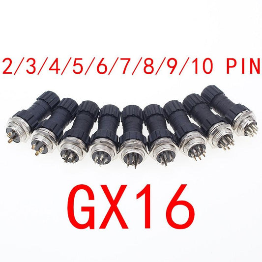 1set GX16 2/3/4/5/6/7/8/9/10 Pin aviation connector M16 waterproof male&female plug and socket IP65.