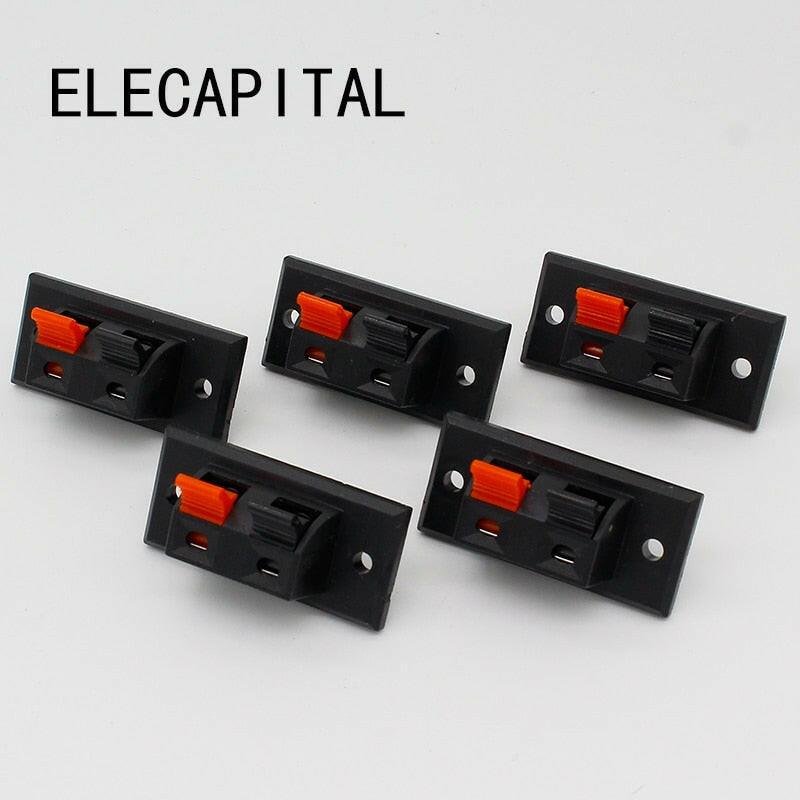2017 Hot 5 Pcs 2 Positions Connector Terminal Push in Jack Spring Load Audio Speaker Terminals.