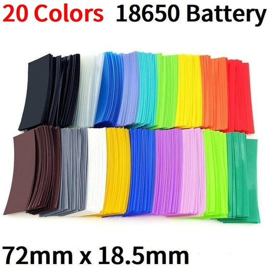 20/500pcs 18650 Battery Film Tape PVC Heat Shrink Tube Precut Shrinkable Sleeve Tubing Protect Pipe Cover for Batteries Wrap.