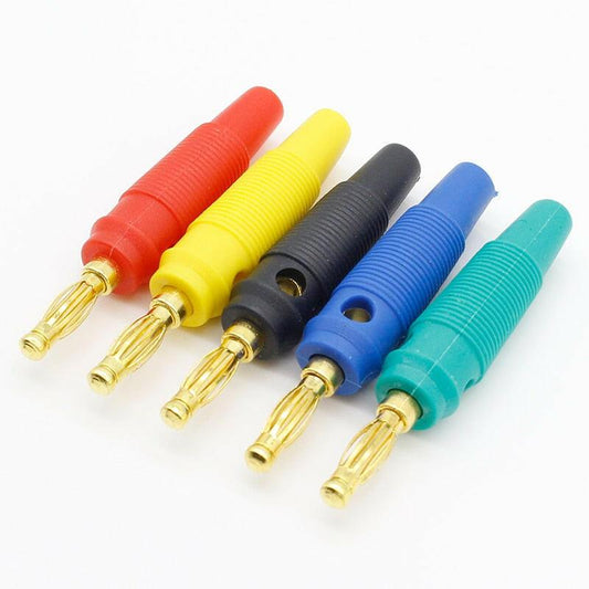20pcs Gold Plated 4mm Banana Plug Screw To Speaker Amplifier Binding Post Test Probes Adapter.lot socket connector banana