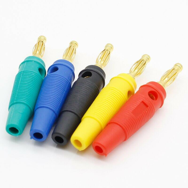 20pcs Gold Plated 4mm Banana Plug Screw To Speaker Amplifier Binding Post Test Probes Adapter.lot socket connector banana