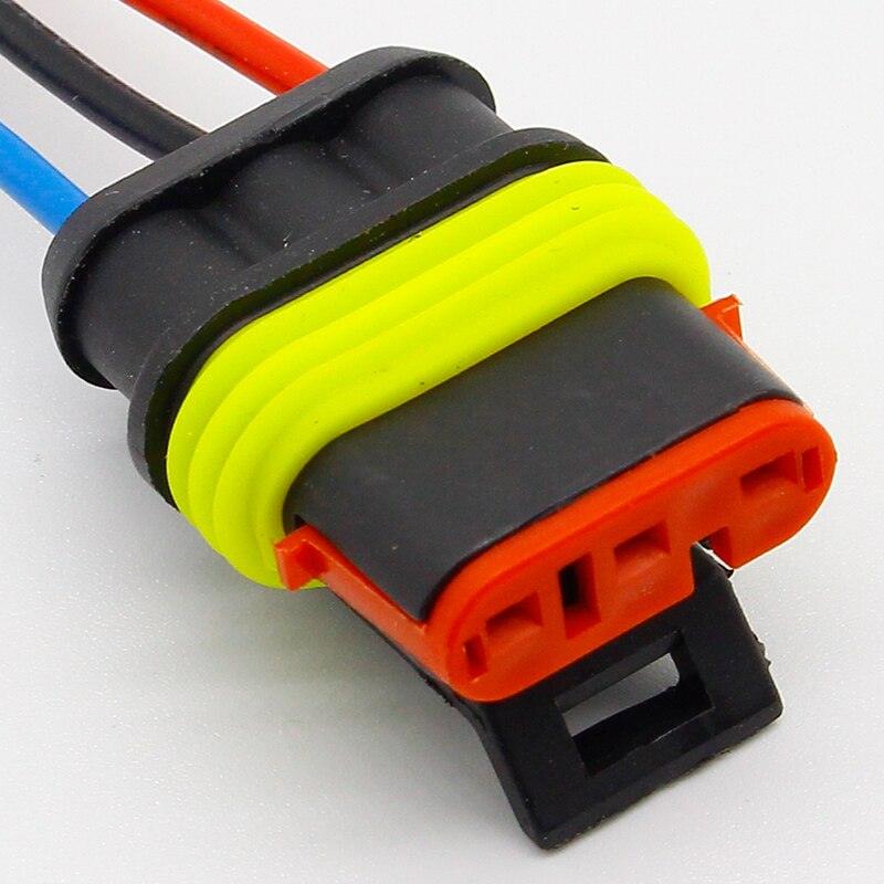 3 Pin Way Sealed Waterproof Electrical Wire Connector Plug Set auto connectors with cable.