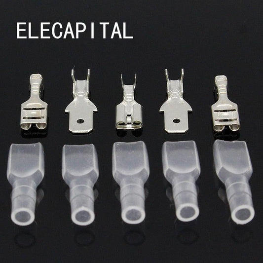 4.8mm Crimp Terminal Female Spade Connector + Male Spade Connector+ Case.