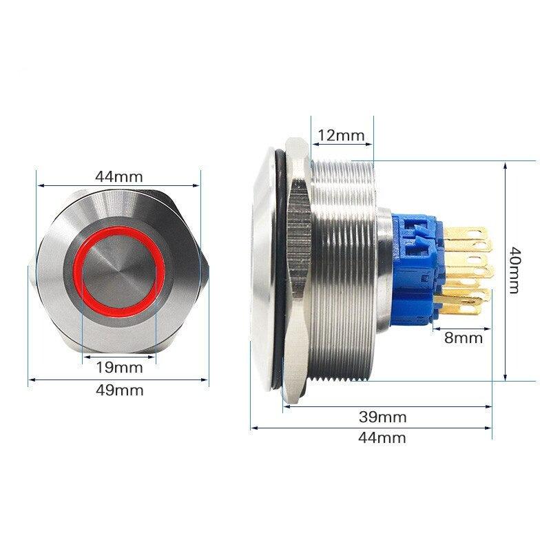 40MM 2NO 2NC Metal Momentary Waterproof LED Push Button.