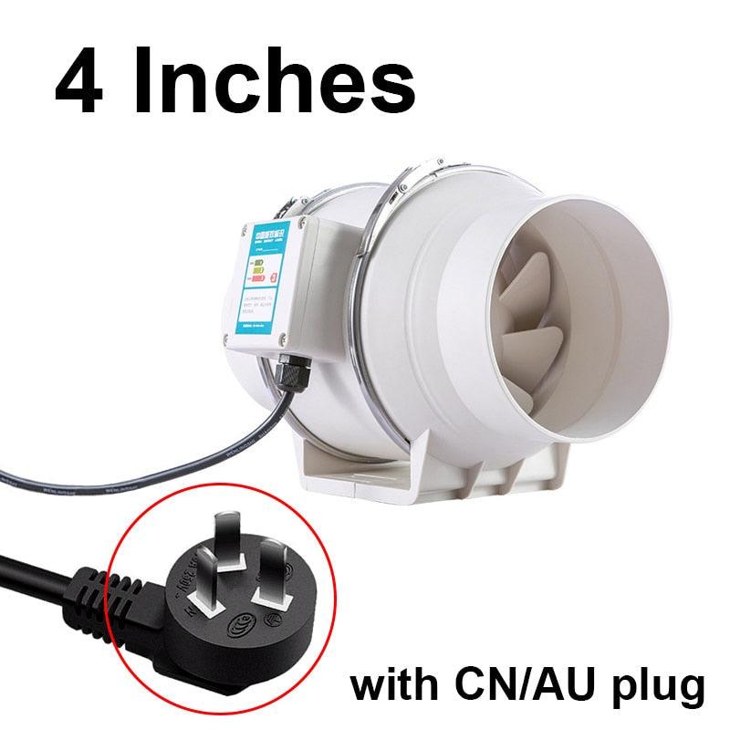 4inch 220V Exhaust Fans Home Inline Pipe Duct Fan Extractor Ventilation.